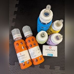NEW/GUC Lifefactory Baby Bottle Bundle (6)